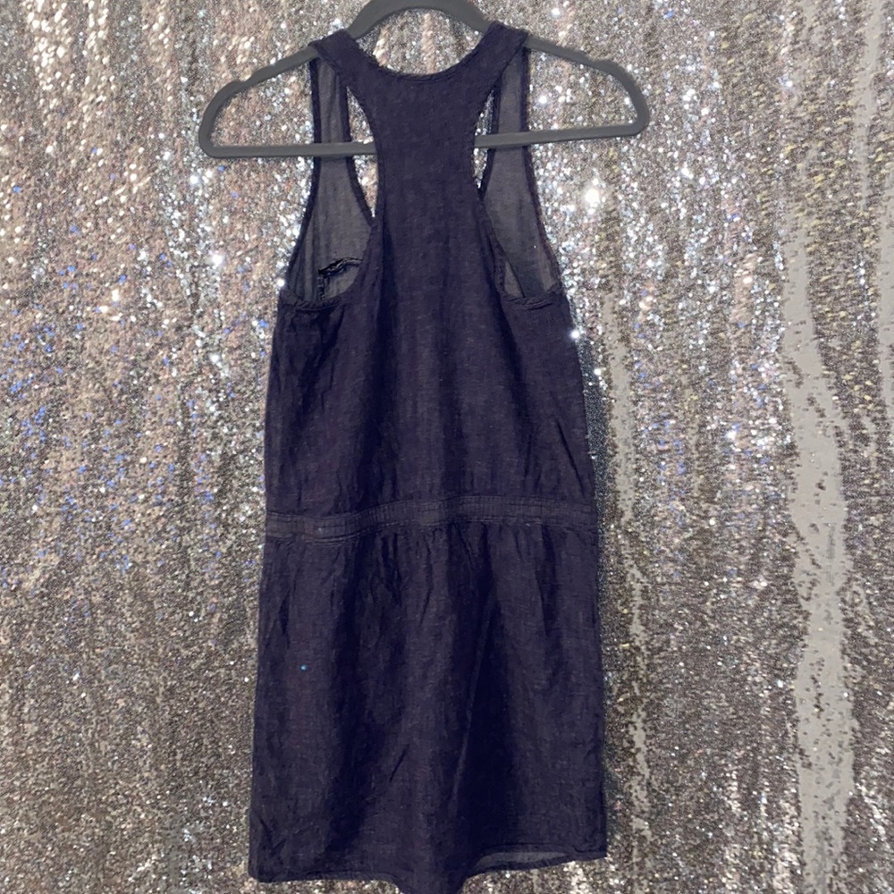 Denim Looking Drawstring Racerback Dress - Picture 5 of 6